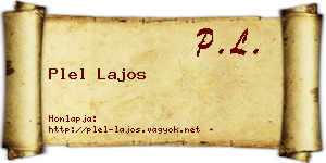 Plel Lajos névjegykártya